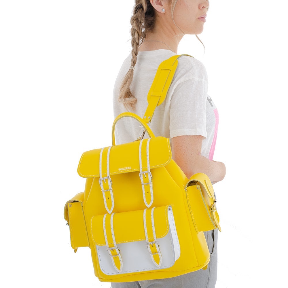 GRAFEA HARI II Lemon Zest Leather Backpack NWOT